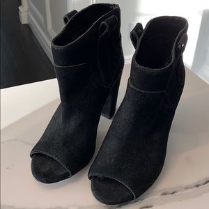 Black Vince Camuto Peep Toe Booties